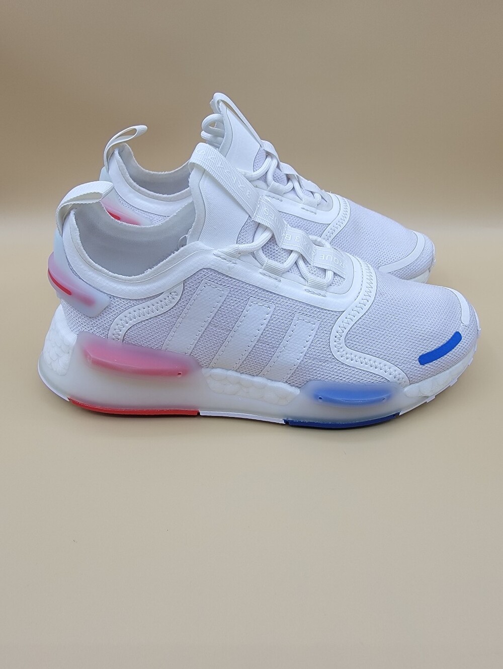 Adidas Originals NMD V3 Youth Kid's Shoes Size 4Y White Red Blue Low-Top Sneaker - Picture 4 of 9